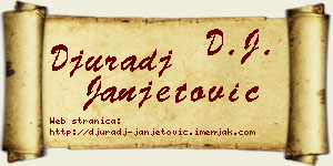 Đurađ Janjetović vizit kartica